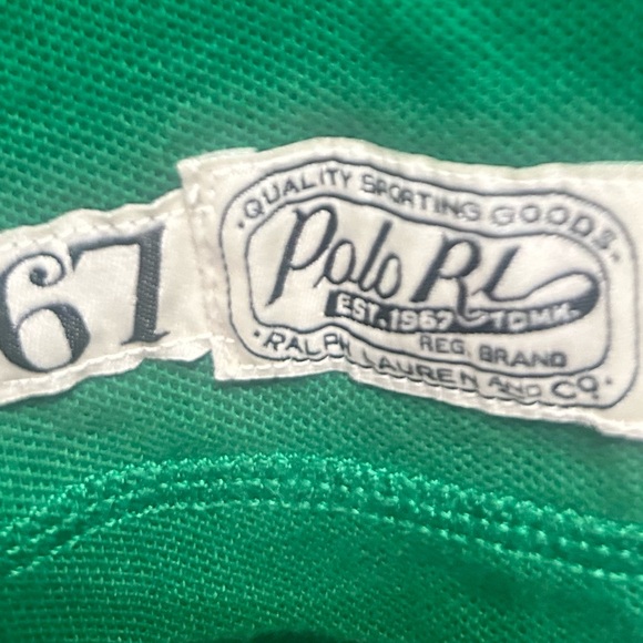 Polo Ralph Lauren “67” Varsity Script Polo Shirt – Green – Size XL TALL - Picture 3 of 6